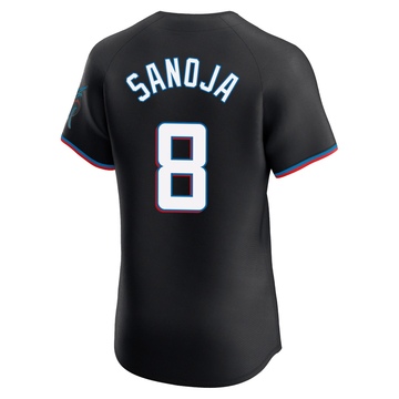 Men's Miami Marlins Javier Sanoja Black Alternate Vapor Premier Jersey - Elite
