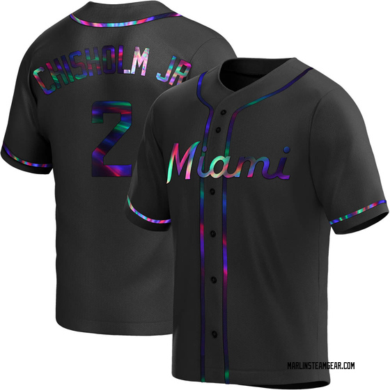 Men's Miami Marlins Jazz Chisholm Jr. Black Holographic Alternate