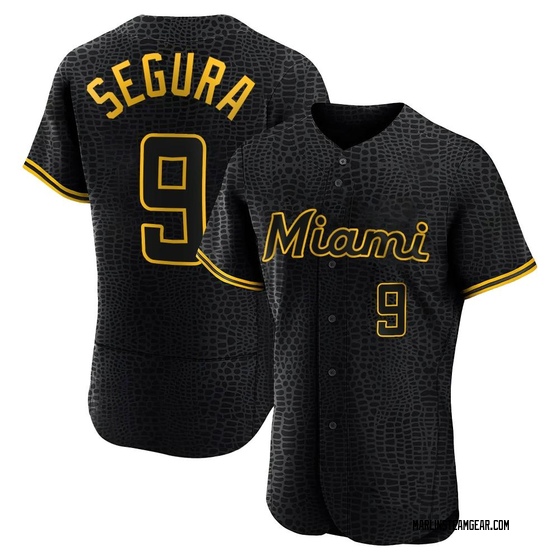 Men's Miami Marlins Jean Segura Black Snake Skin City Jersey - Authentic