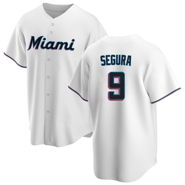 Men's Miami Marlins Jean Segura White Home Jersey - Replica