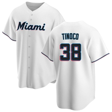 Men's Miami Marlins Jesus Tinoco White Home Jersey - Replica
