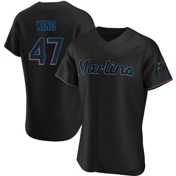Men's Miami Marlins John King Black Alternate Jersey - Authentic