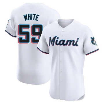 Men's Miami Marlins Joshua White White Home Jersey - Elite