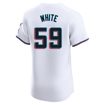 Men's Miami Marlins Joshua White White Home Jersey - Elite
