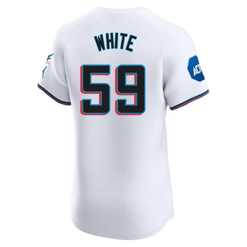 Men's Miami Marlins Joshua White White Home Patch Jersey - Elite