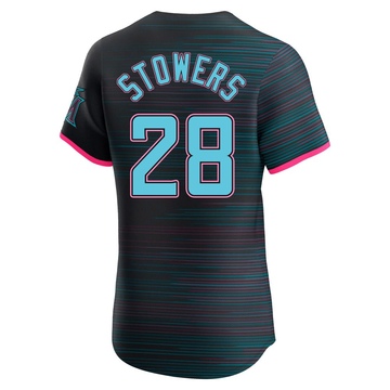 Men's Miami Marlins Kyle Stowers Black 2025 City Connect Jersey - Elite