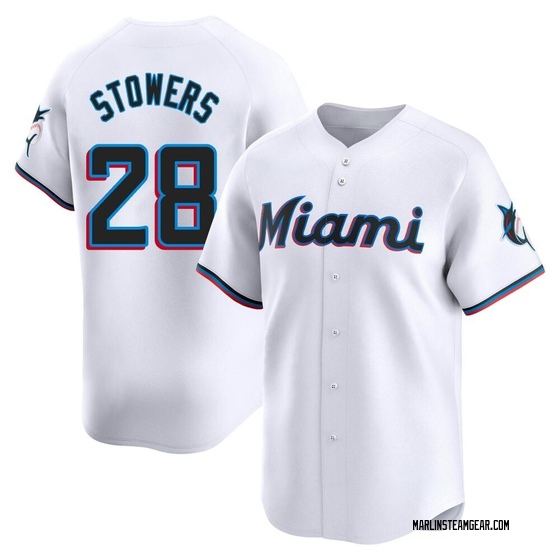 Men's Miami Marlins Kyle Stowers White Home Jersey - Limited