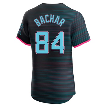 Men's Miami Marlins Lake Bachar Black 2025 City Connect Jersey - Elite