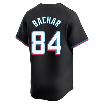 Men's Miami Marlins Lake Bachar Black Alternate Jersey - Limited