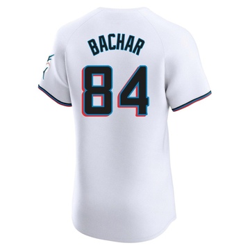 Men's Miami Marlins Lake Bachar White Home Jersey - Elite
