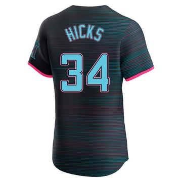 Men's Miami Marlins Liam Hicks Black 2025 City Connect Jersey - Elite