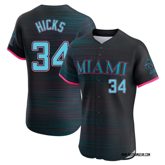 Men's Miami Marlins Liam Hicks Black 2025 City Connect Jersey - Elite