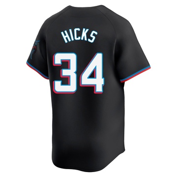 Men's Miami Marlins Liam Hicks Black Alternate Jersey - Limited