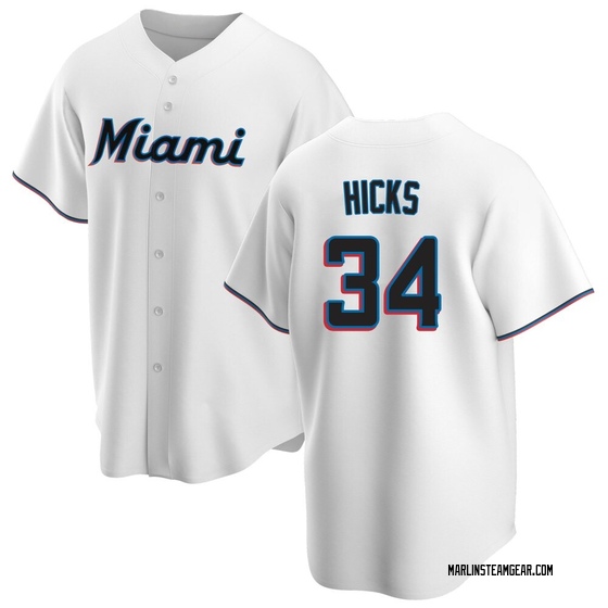 Men's Miami Marlins Liam Hicks White Home Jersey - Replica