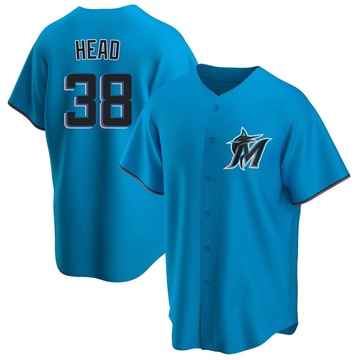 Men's Miami Marlins Louis Head Blue Alternate Jersey - Replica