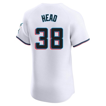 Men's Miami Marlins Louis Head White Home Jersey - Elite