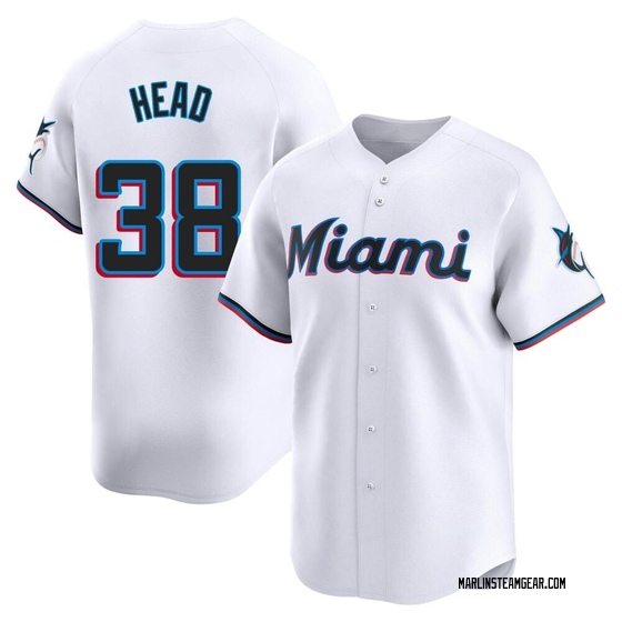 Men's Miami Marlins Louis Head White Home Jersey - Limited