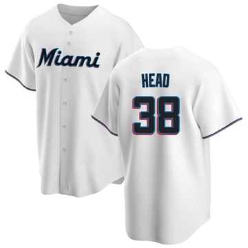 Men's Miami Marlins Louis Head White Home Jersey - Replica