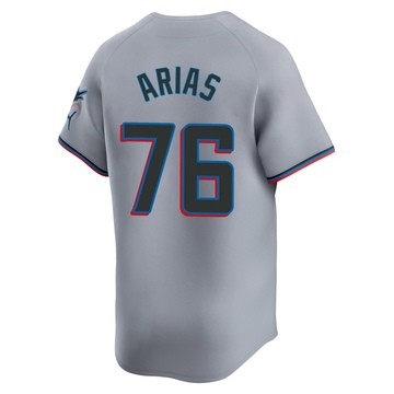 Men's Miami Marlins Luarbert Arias Gray Road Jersey - Limited