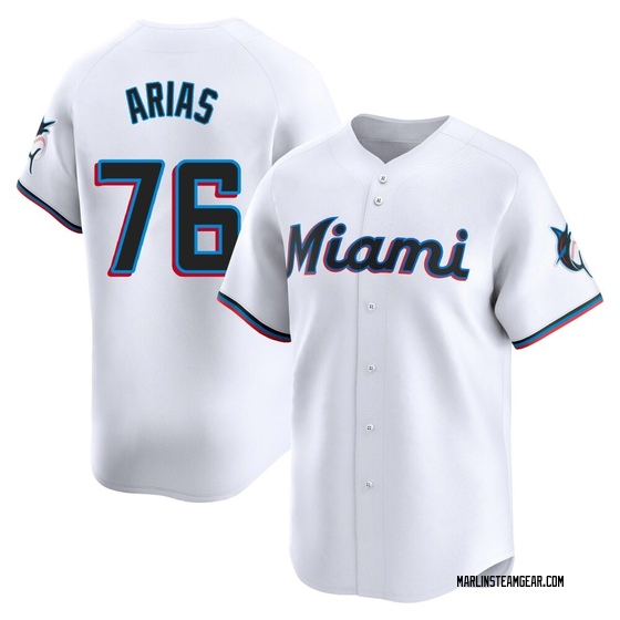 Men's Miami Marlins Luarbert Arias White Home Jersey - Limited