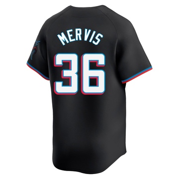 Men's Miami Marlins Matt Mervis Black Alternate Jersey - Limited