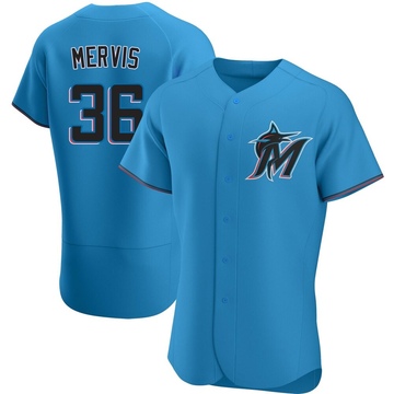 Men's Miami Marlins Matt Mervis Blue Alternate Jersey - Authentic