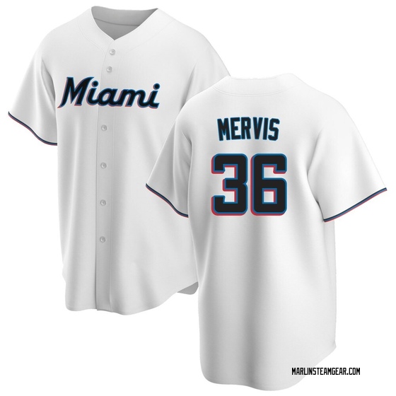 Men's Miami Marlins Matt Mervis White Home Jersey - Replica