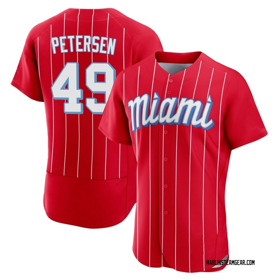 Men's Miami Marlins Michael Petersen Red 2021 City Connect Jersey - Authentic