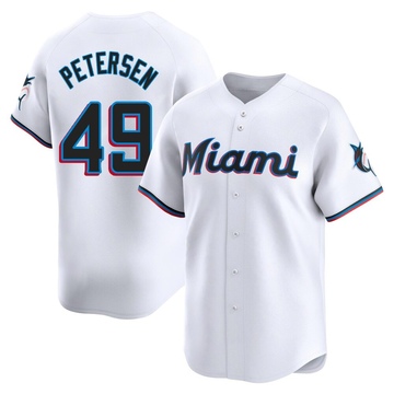 Men's Miami Marlins Michael Petersen White Home Jersey - Limited