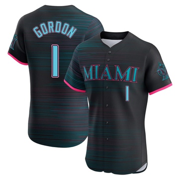 Men's Miami Marlins Nick Gordon Black 2025 City Connect Jersey - Elite