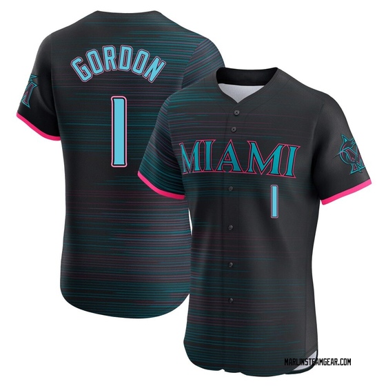Men's Miami Marlins Nick Gordon Black 2025 City Connect Jersey - Elite
