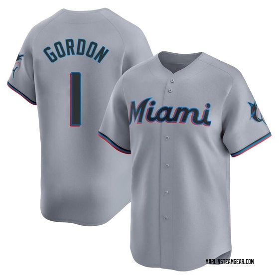 Men's Miami Marlins Nick Gordon Gray Road Jersey - Limited