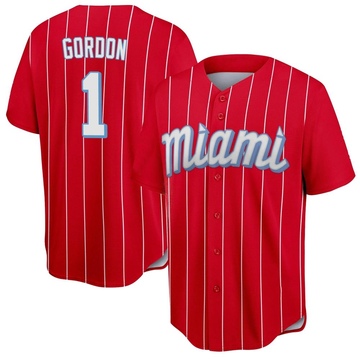 Men's Miami Marlins Nick Gordon Red 2021 City Connect Jersey - Replica