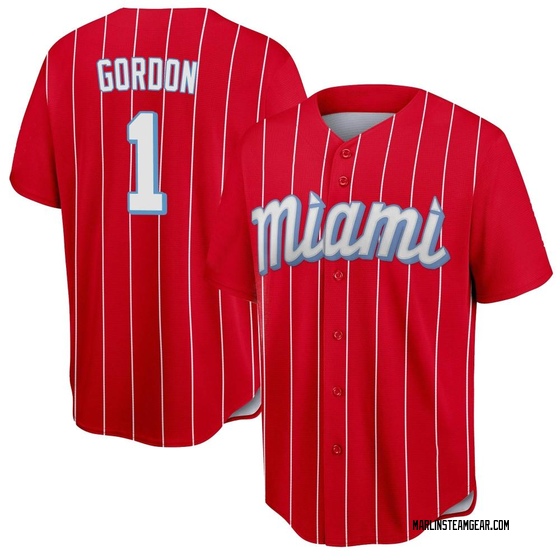 Men's Miami Marlins Nick Gordon Red 2021 City Connect Jersey - Replica
