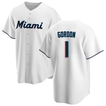 Men's Miami Marlins Nick Gordon White Home Jersey - Replica