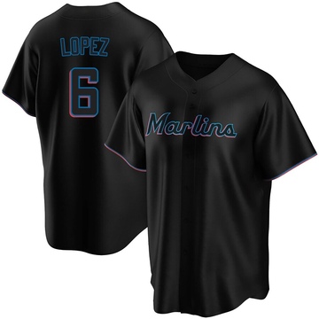 Men's Miami Marlins Otto Lopez Black Alternate Jersey - Replica