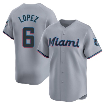 Men's Miami Marlins Otto Lopez Gray Road Jersey - Limited