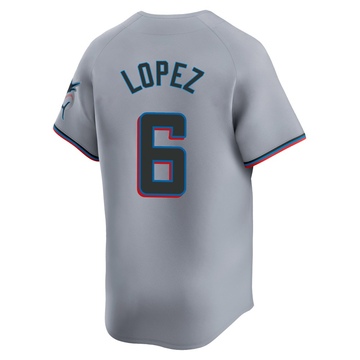 Men's Miami Marlins Otto Lopez Gray Road Jersey - Limited