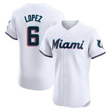 Men's Miami Marlins Otto Lopez White Home Jersey - Elite