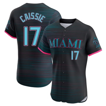 Men's Miami Marlins Owen Caissie Black 2025 City Connect Jersey - Elite