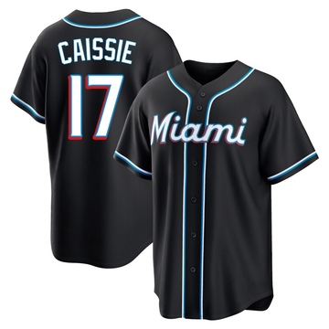 Men's Miami Marlins Owen Caissie Black Fashion Out Jersey - Replica