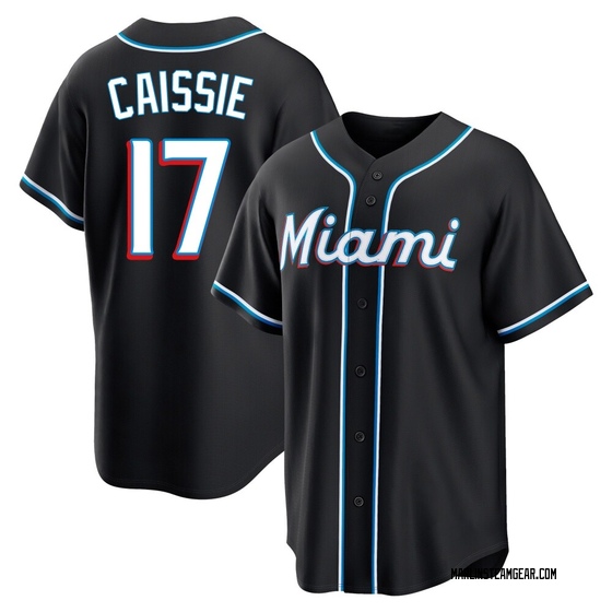 Men's Miami Marlins Owen Caissie Black Fashion Out Jersey - Replica