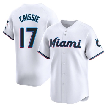 Men's Miami Marlins Owen Caissie White Home Jersey - Limited