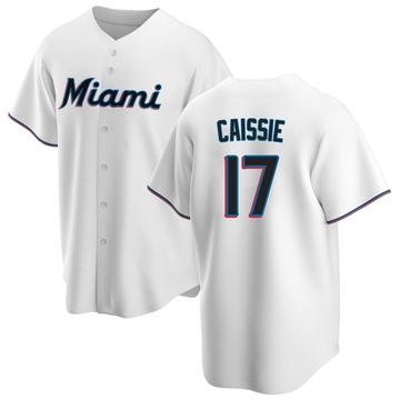 Men's Miami Marlins Owen Caissie White Home Jersey - Replica