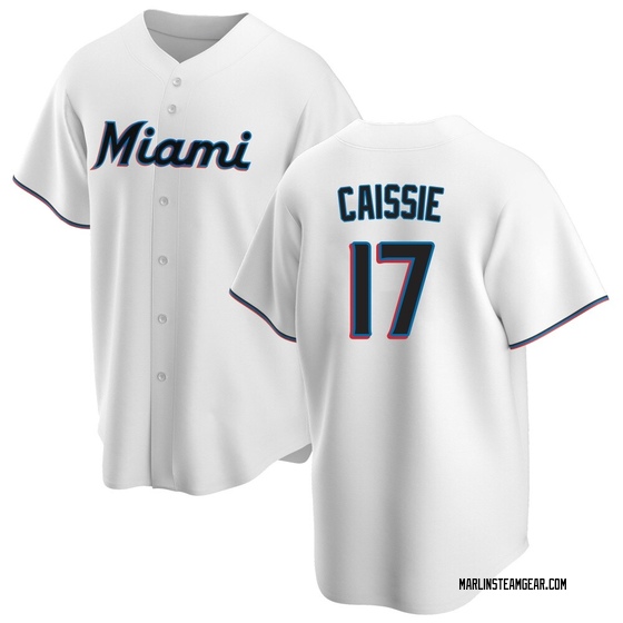 Men's Miami Marlins Owen Caissie White Home Jersey - Replica