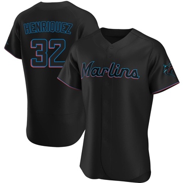 Men's Miami Marlins Ronny Henriquez Black Alternate Jersey - Authentic