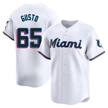 Men's Miami Marlins Ryan Gusto White Home Jersey - Limited