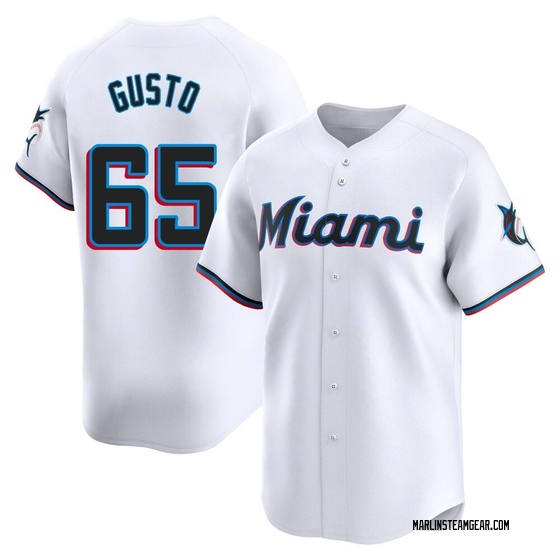 Men's Miami Marlins Ryan Gusto White Home Jersey - Limited