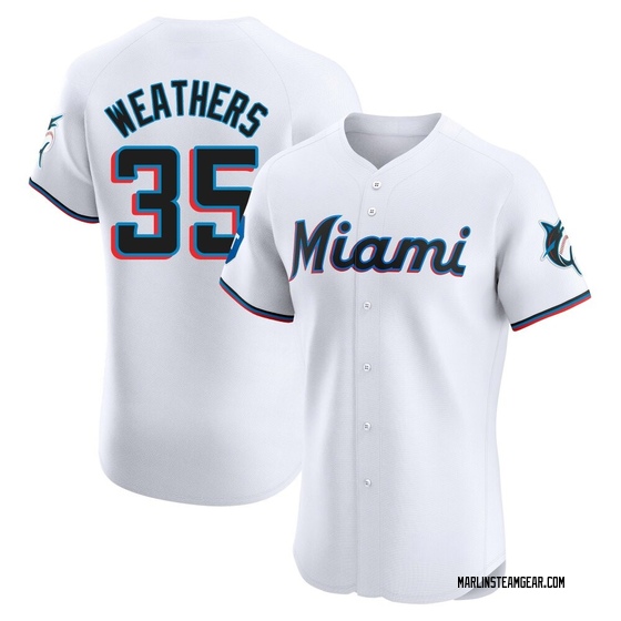 Men's Miami Marlins Ryan Weathers White Home Patch Jersey - Elite