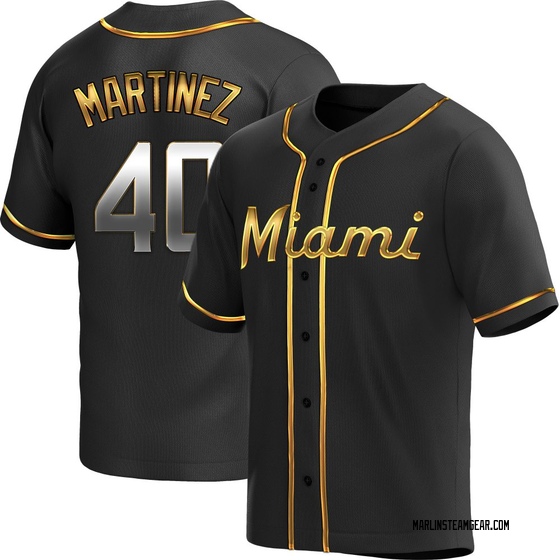 Men's Miami Marlins Seth Martinez Black Golden Alternate Jersey - Replica